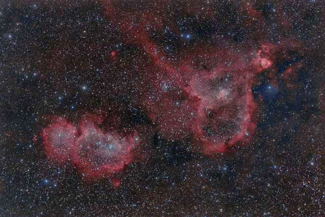 The Heart and Soul Nebulae in HaRGB