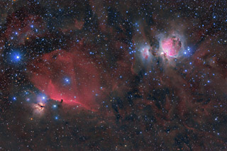 M42 and the Horsehead Nebula in HaRGB