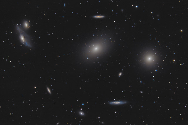 M84 and M86 Section of Virgo Galaxy Cluster