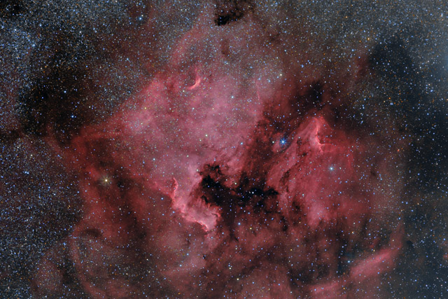 The North American and Pelican Nebulae in HaRGB